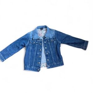Girls' gap Blue Denim Jacket - Floral Lined Kids Coat